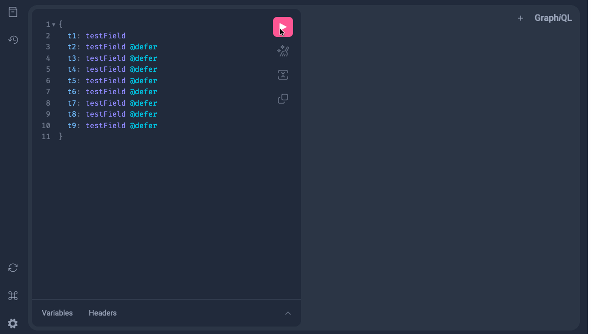 Using @defer with GraphiQL